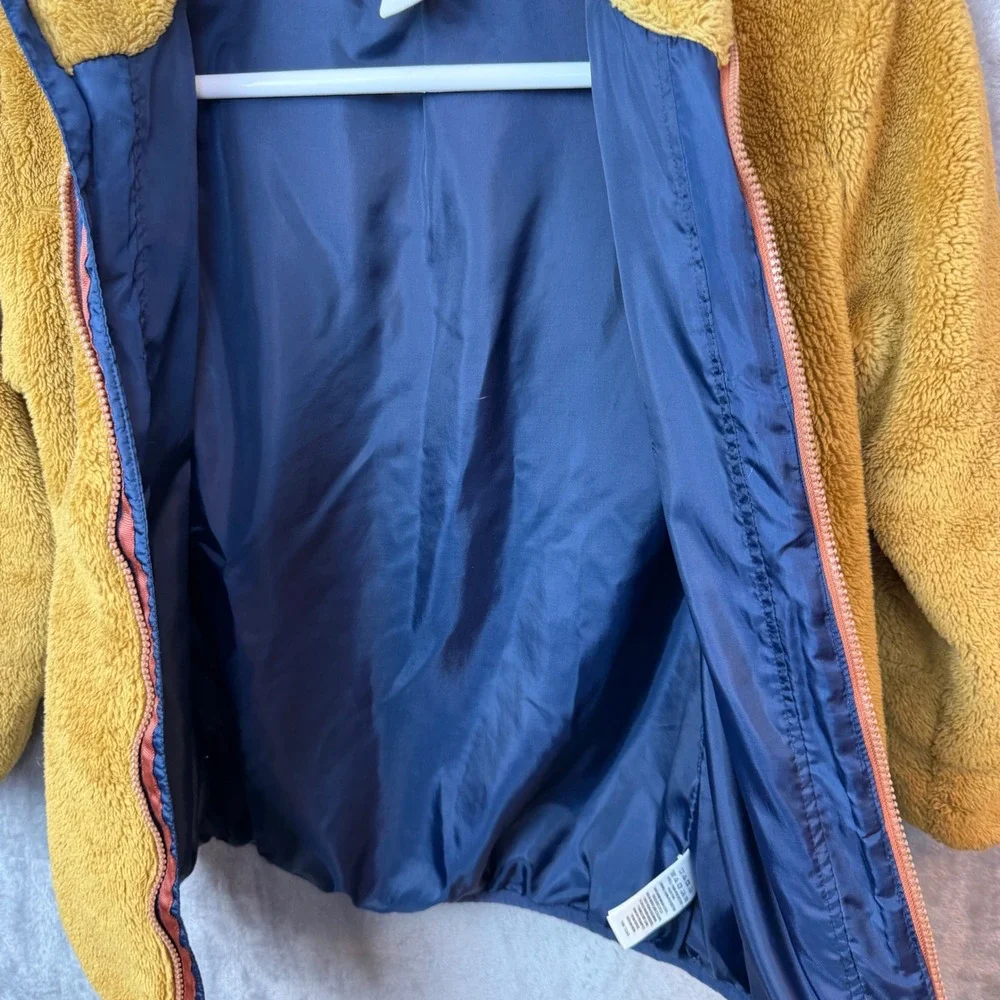 Tommy Bahama Fleece Jacket Boys Large 10/12 Tan Sherpa Full Zip Faux Fur Coat